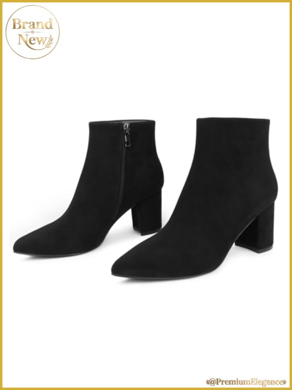 Women's Ankle Boots Chunky Block Heel Pointed Toe Booties